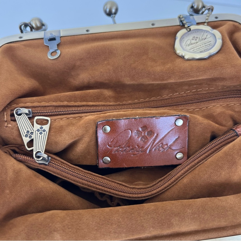 PATRICIA NASH Amalfitana Vintage Botanical Garden Leather Frame Shoulder Satchel - Picture 13 of 16